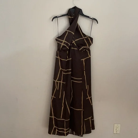 Banana Republic Black and Tan Midi Dress - NWT! 🤎 - Picture 5 of 12
